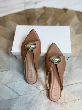 Rasteira bico folha blush