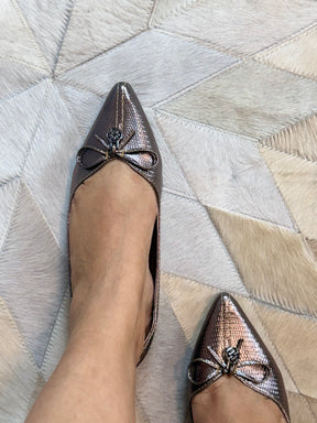 SAPATILHA BRONZE METALIZADA / BICO FINO