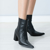 Bota Western Chelsea couro- Preto