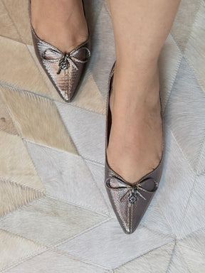 SAPATILHA BRONZE METALIZADA / BICO FINO