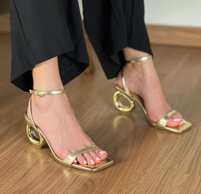 Sandália Tiras - Metalizado Ouro